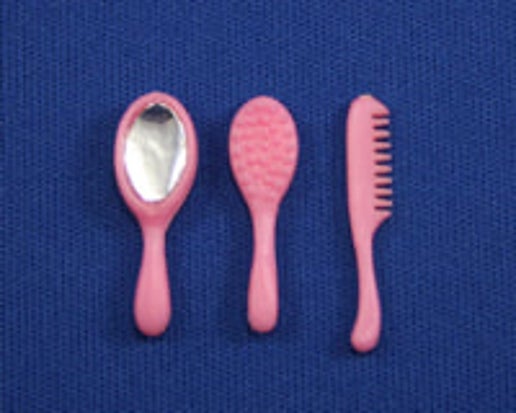 Topper Toys Dawn's Beauty Parlor pink brush, comb, and mirror