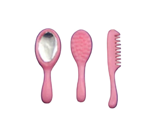 Topper Toys Dawn's Beauty Parlor pink brush, comb, and mirror