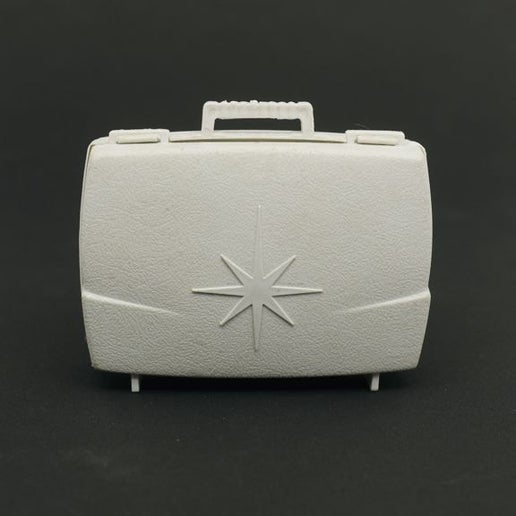 Vintage Barbie doll-sized luggage - Medium Size - White