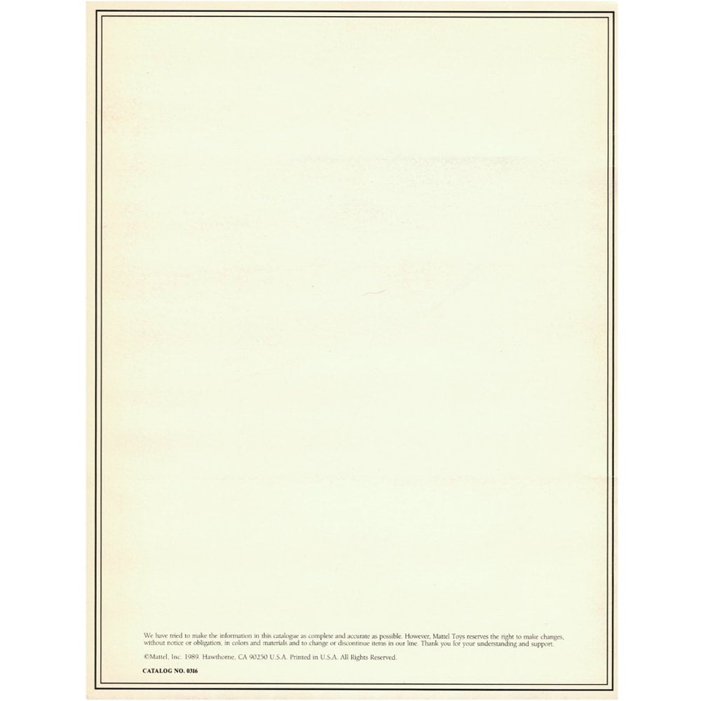 Mattel Collector Classics booklet/catalog 1989