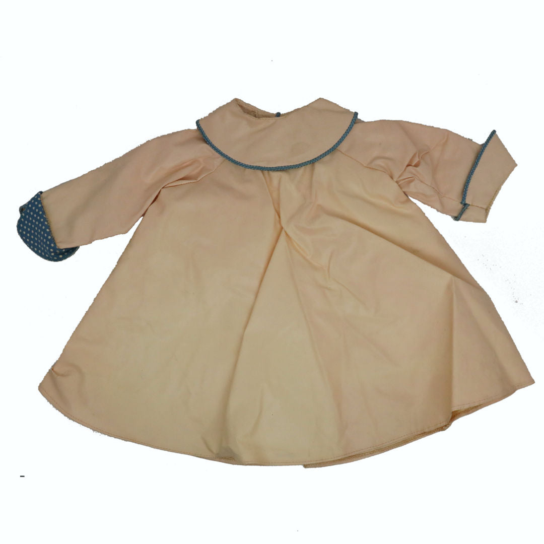 Madame Alexander Large Doll Pink Vinyl Raincoat with blue polka dot detailing