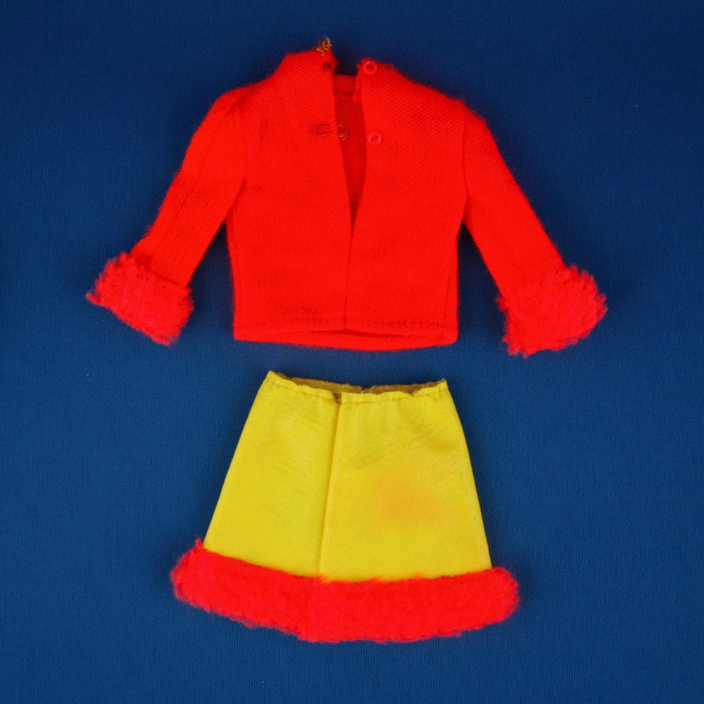 Mattel Barbie MOD Era Hurray For Leather Sweater Blouse and "Leather" Skirt