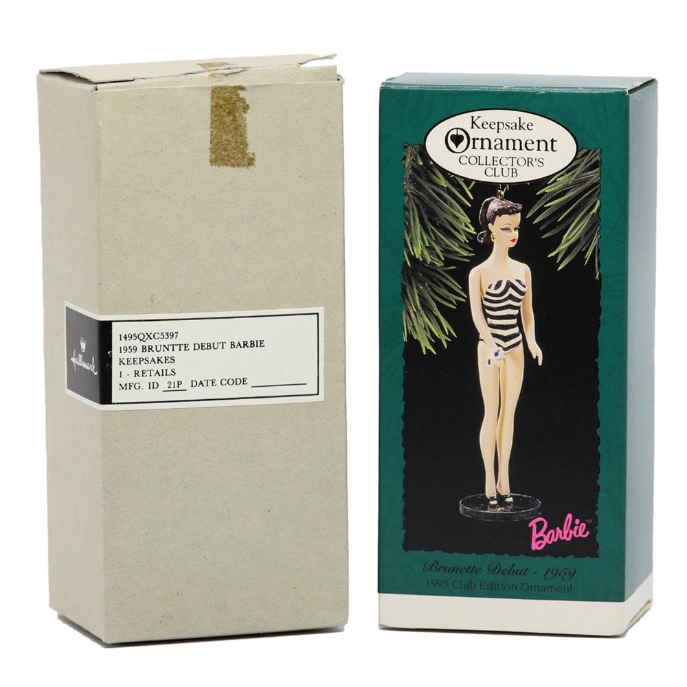 1994 Hallmark Keepsake Ornament 1959 Barbie Brunette Debut MIB