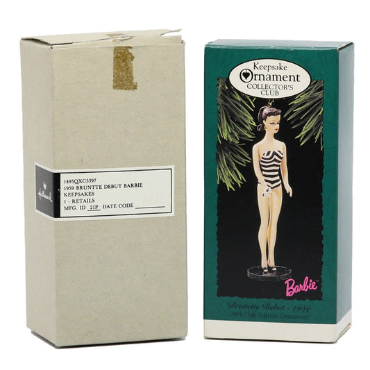 1994 Hallmark Keepsake Ornament 1959 Barbie Brunette Debut MIB