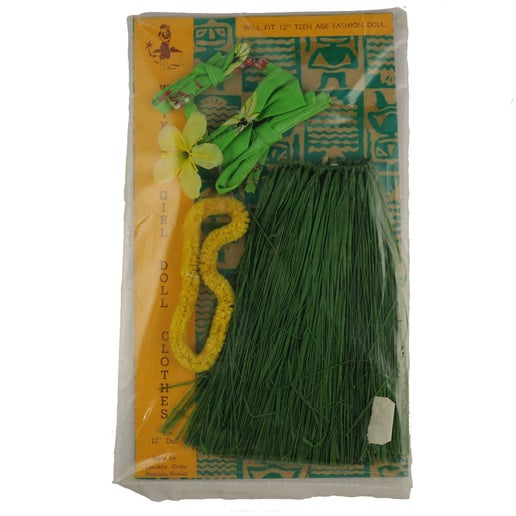 Waikiki Girl Doll Clothes 1960s Grass Skirt Hula Set NRFP