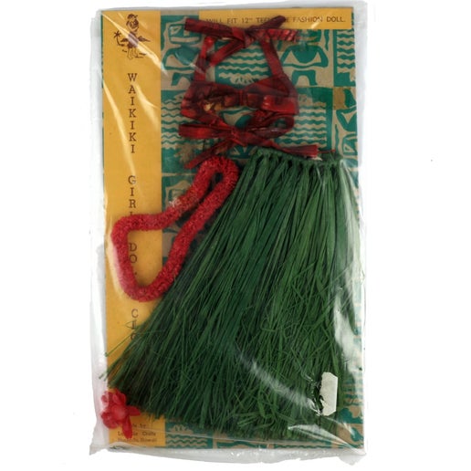 Waikiki Girl Doll Clothes 1960s Grass Skirt Hula Set NRFP