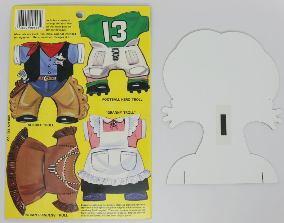 Smethport Troll 1980s Magnetic Paper Doll