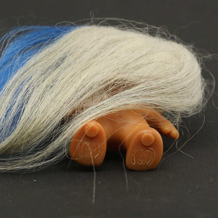 Uneeda 1965 3" Double-Nik Two-Headed Troll Doll - Grey Blue