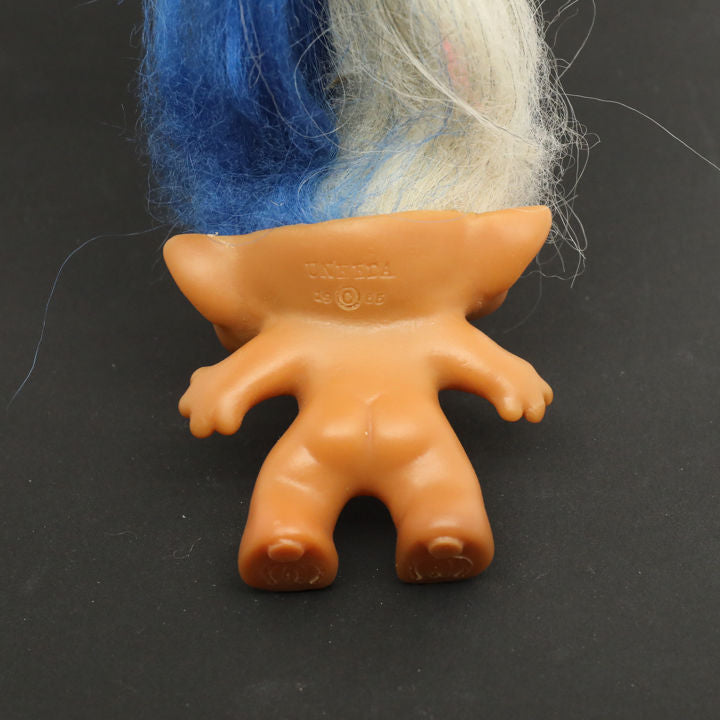 Uneeda 1965 3" Double-Nik Two-Headed Troll Doll - Grey Blue