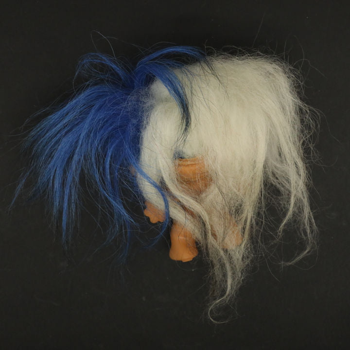 Uneeda 1965 3" Double-Nik Two-Headed Troll Doll - White Blue