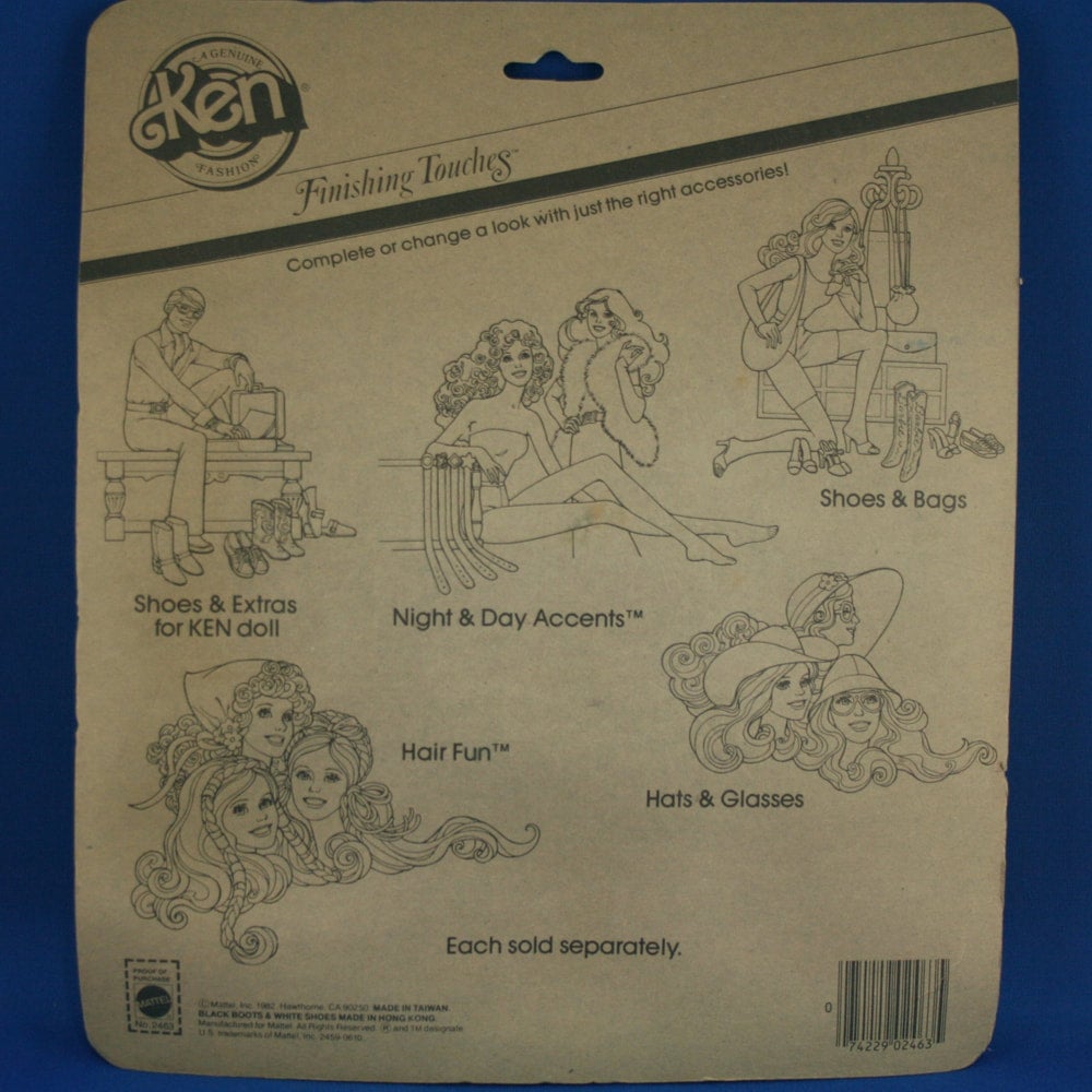 Mattel Ken 1982 Finishing Touches: Shoes and Extras NRFP