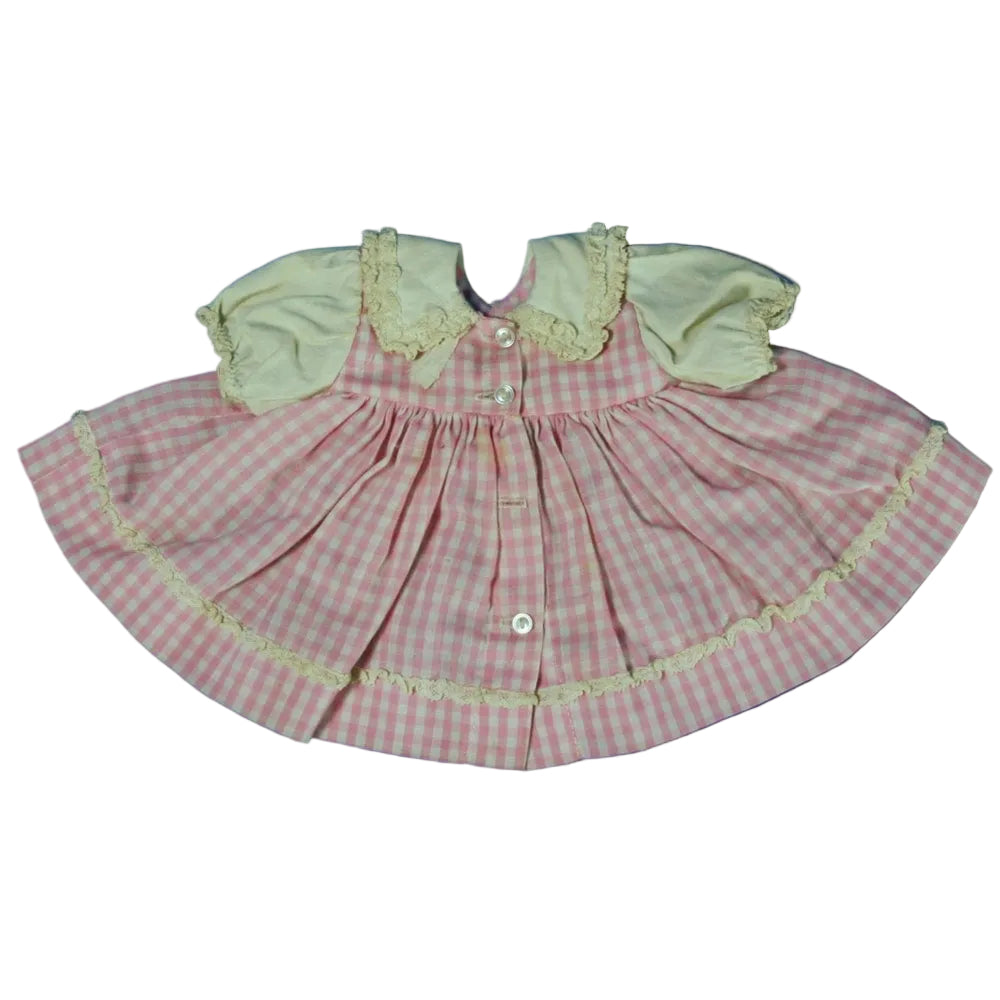 Madame Alexander Baby Doll Dress Pink and White Checked