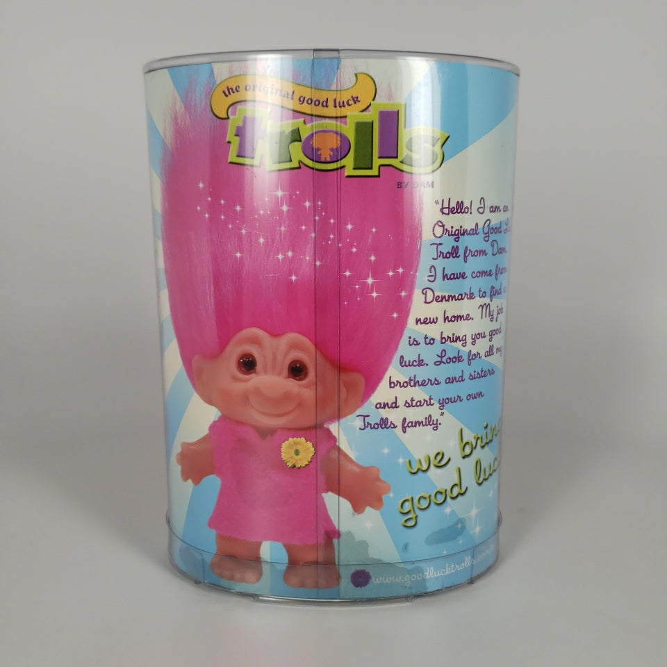 Jakks Pacific 2005 5" DAM Purple Troll, Original Good Luck Doll