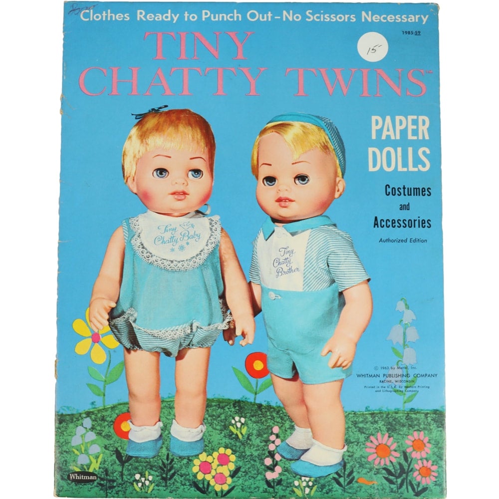 Whitman 1963 Mattel Tiny Chatty Twins Paper Dolls