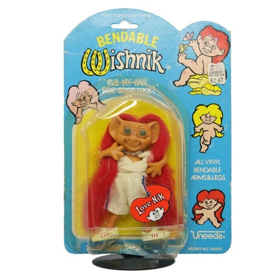 Uneeda 1982 Bendable Wishnik Troll 4" Love-nik- ow/MIB