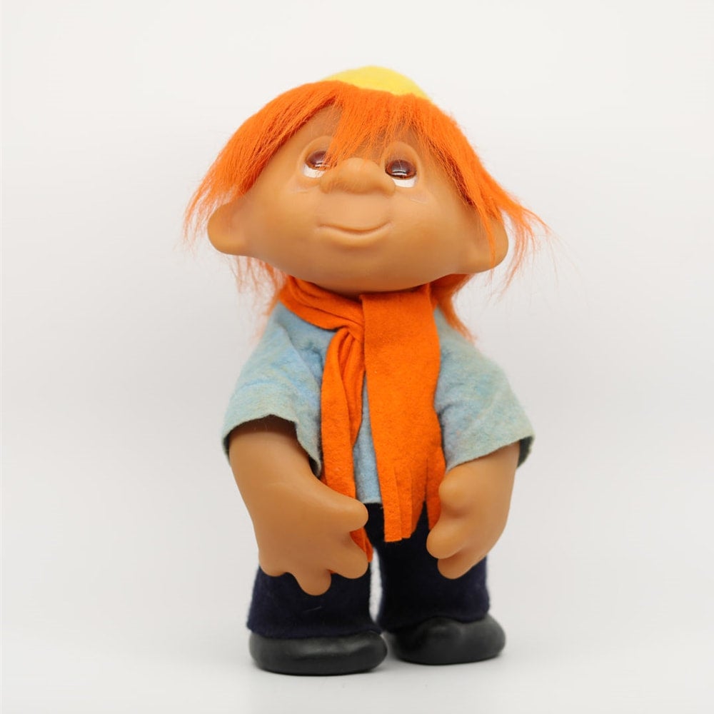 Norfin 1982 9 1/2" troll with orange hair and orange eyes