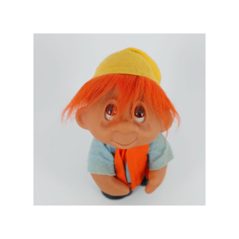 Norfin 1982 9 1/2" troll with orange hair and orange eyes