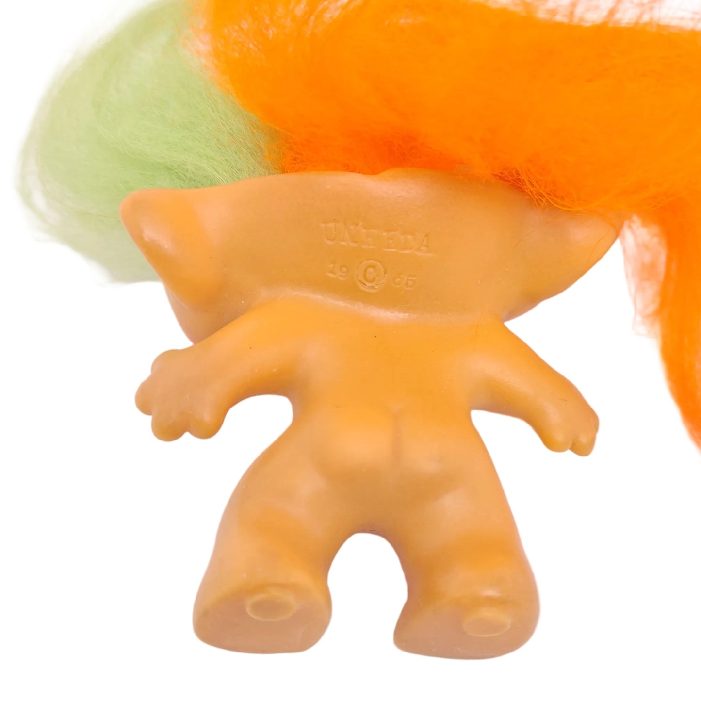 Uneeda 1965 3" Double-Nik Two-Headed Troll Doll - Orange Light Green