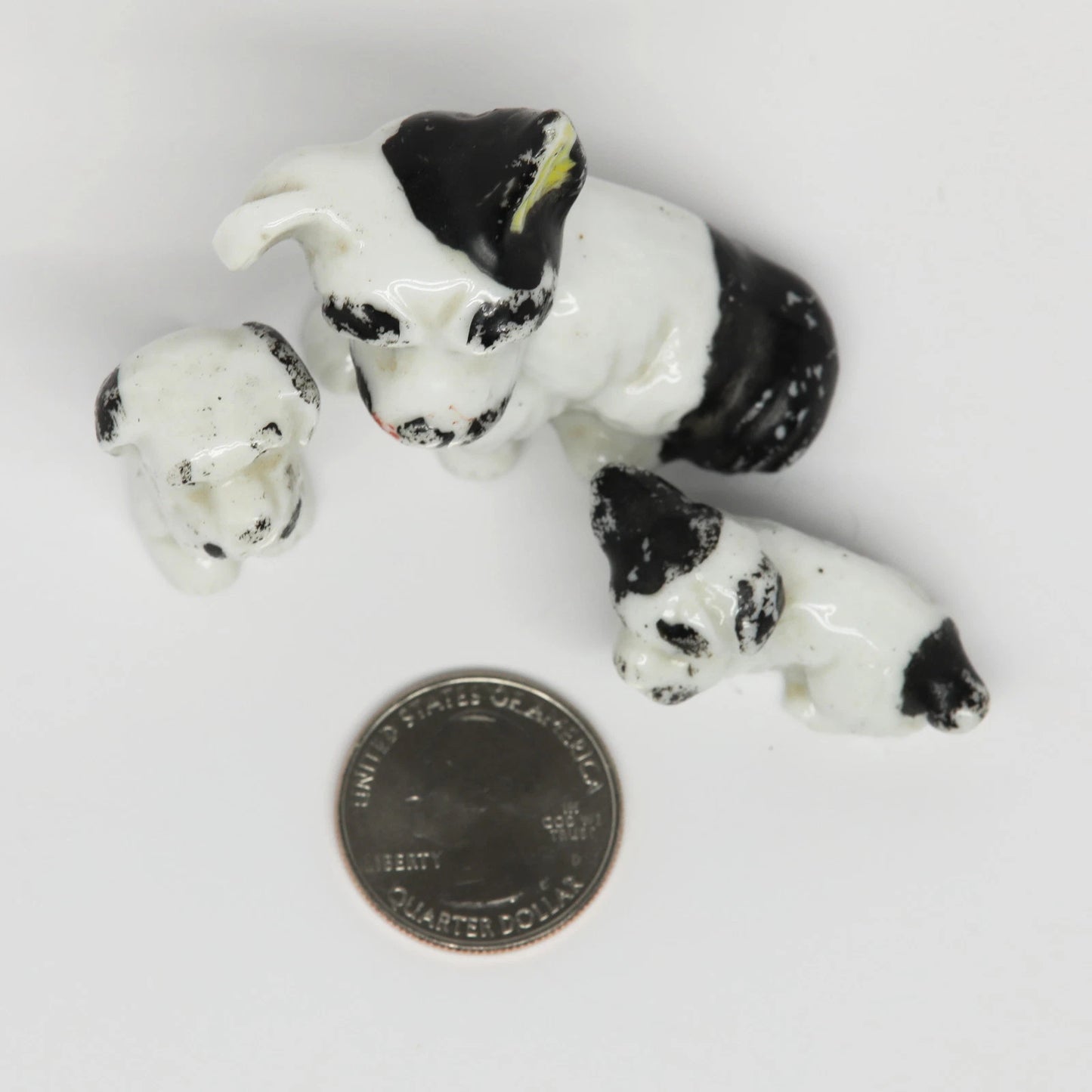 Antique Ceramic Dog Family Japan