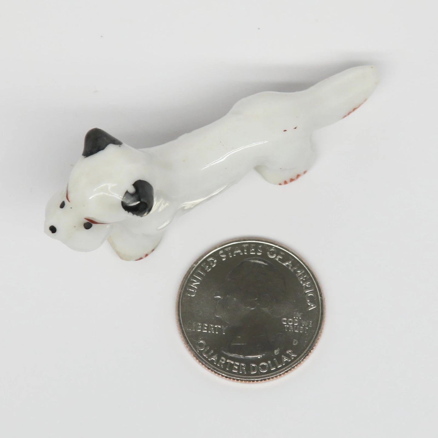 Antique Ceramic Dachshund Japan 1.25" x 2.5"