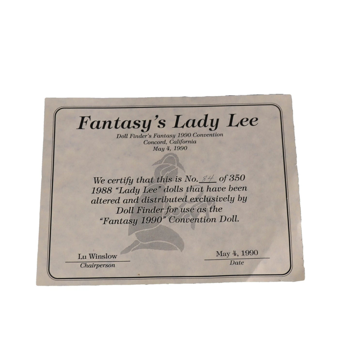 Madame Alexander 1990 Fantasy's Lady Lee #442 8" Doll LE Doll Finder's Fantasy 84/350