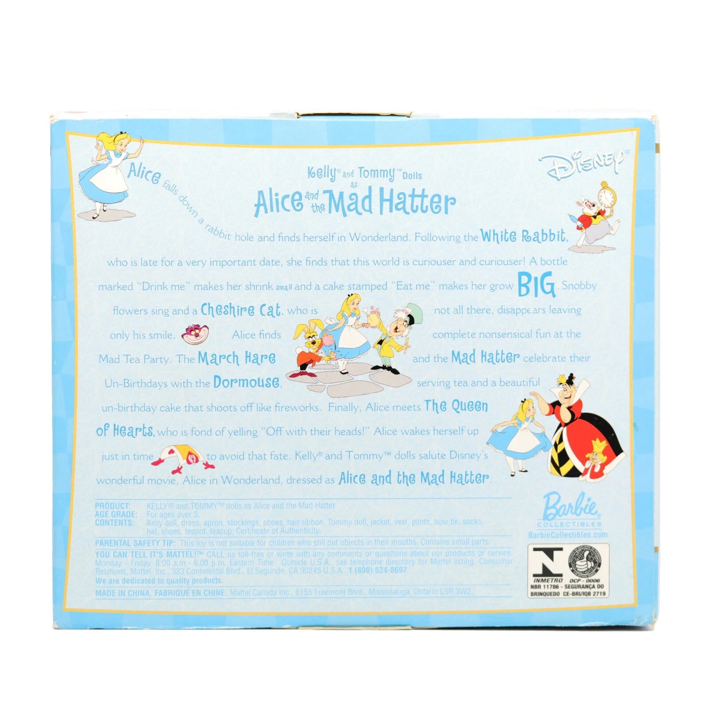 Mattel Kelly 2002 Kelly and Tommy as Alice In Wonderland and the Mad Hatter CE NRFB