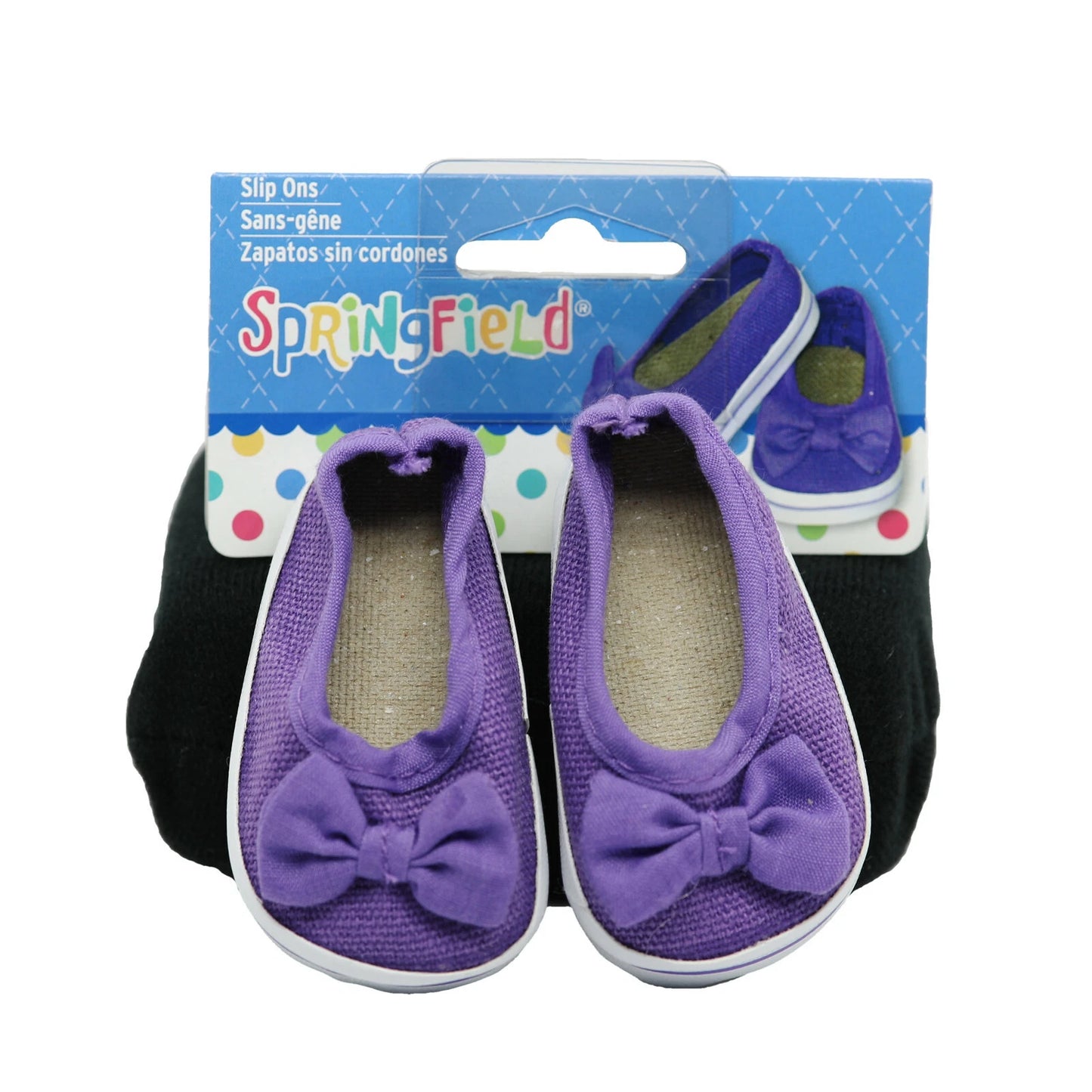 Fibre Craft Purple Doll Shoes with Bow fits 18" American Girl dolls NRFC