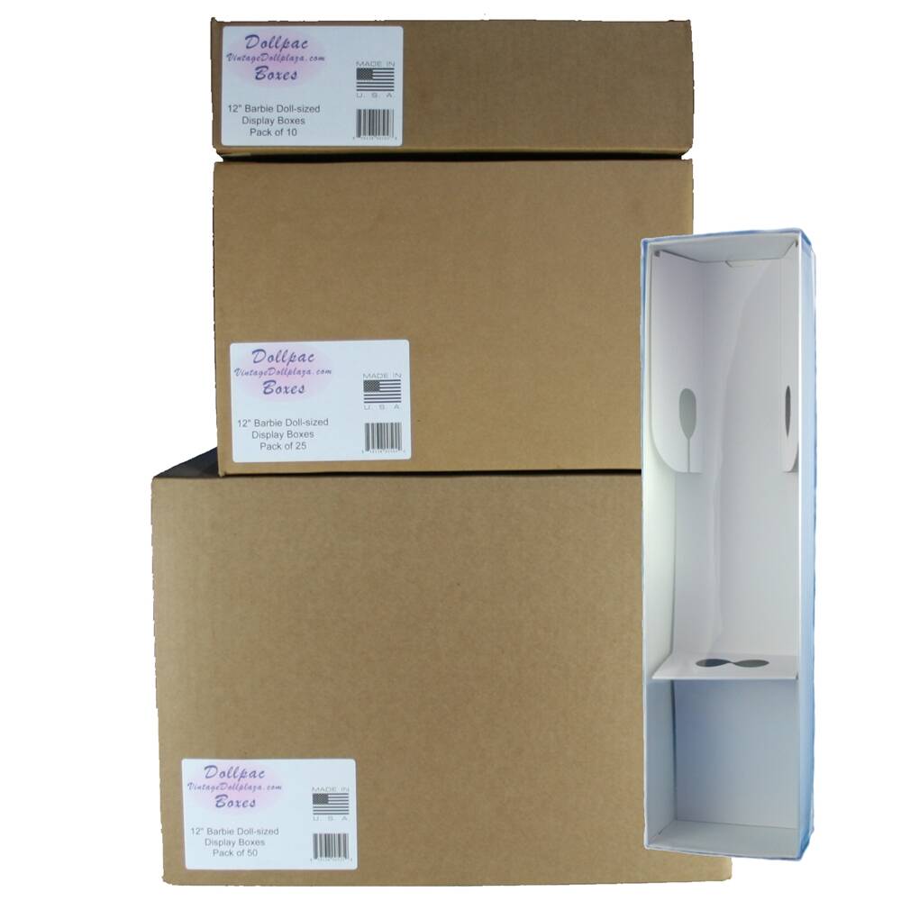 12" White Doll Box with Clear Lid