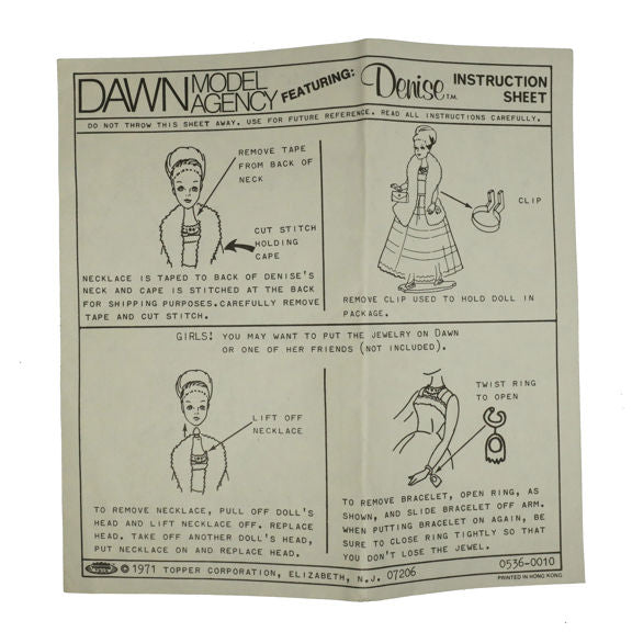Topper Toys Dawn Instruction Sheet