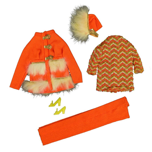 Mattel Barbie MOD Era Fur Sighted - Orange Version - Complete