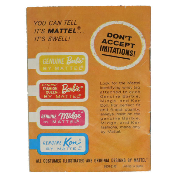 Mattel Barbie Ken Midge 1962 Booklet