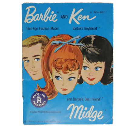 Mattel Barbie Ken Midge 1962 Booklet