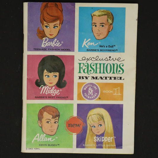 Mattel Barbie Ken Midge Allan Skipper 1963 Book 1 Booklet
