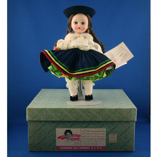 Madame Alexander International #386 Bolivia Bend Knee Walker doll MIB