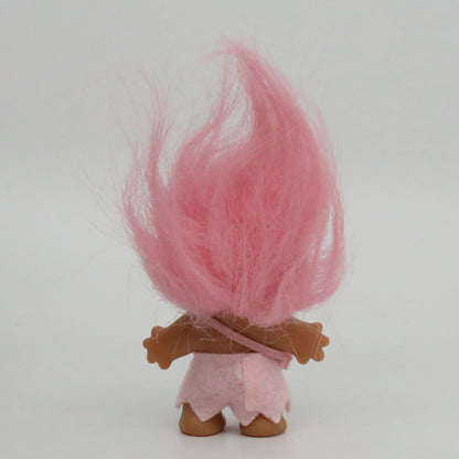 Jakks Pacific 2005 3" DAM Troll in Dress with Purse, Original Good Luck Doll