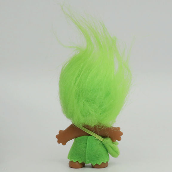 Jakks Pacific 2005 3" DAM Troll in Dress with Purse, Original Good Luck Doll