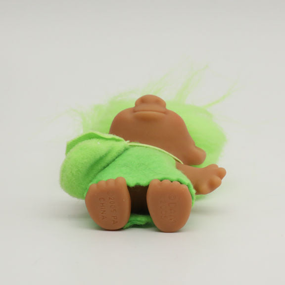 Jakks Pacific 2005 3" DAM Troll in Dress with Purse, Original Good Luck Doll