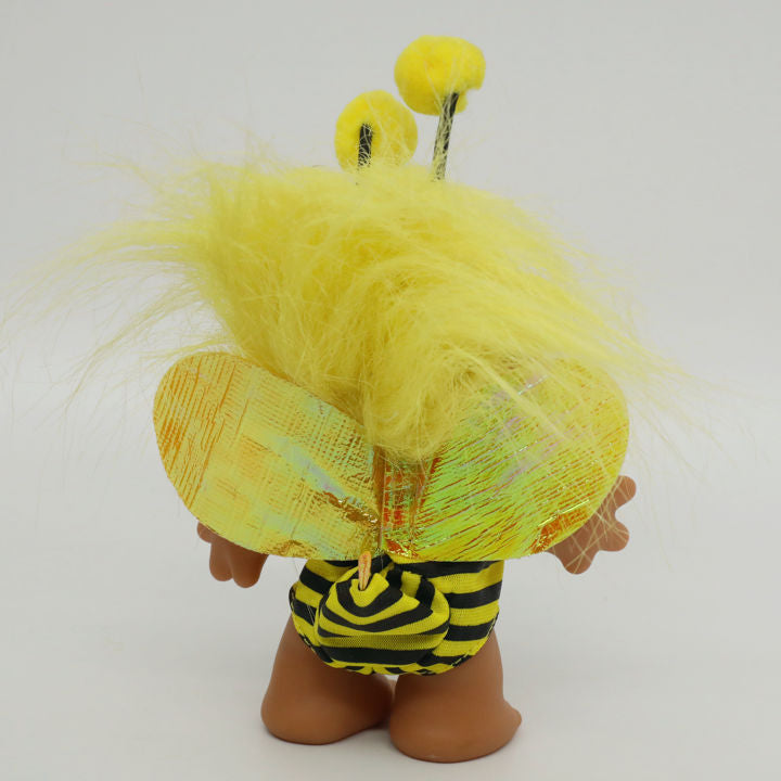 Jakks Pacific 2005 5" DAM Bumble Bee Troll, Original Good Luck Doll
