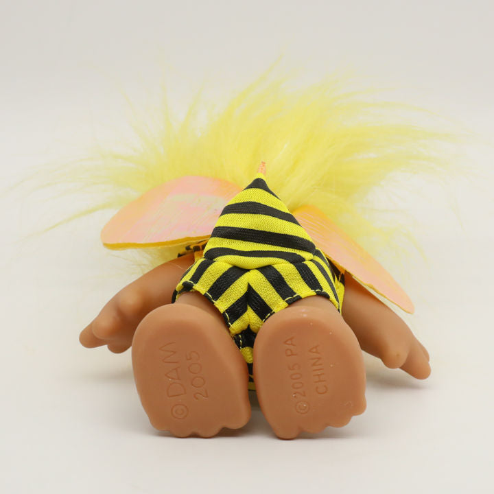 Jakks Pacific 2005 5" DAM Bumble Bee Troll, Original Good Luck Doll