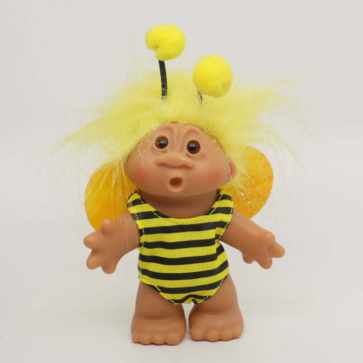 Jakks Pacific 2005 5" DAM Bumble Bee Troll, Original Good Luck Doll