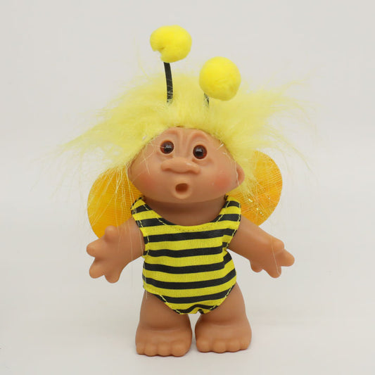 Jakks Pacific 2005 5" DAM Bumble Bee Troll, Original Good Luck Doll