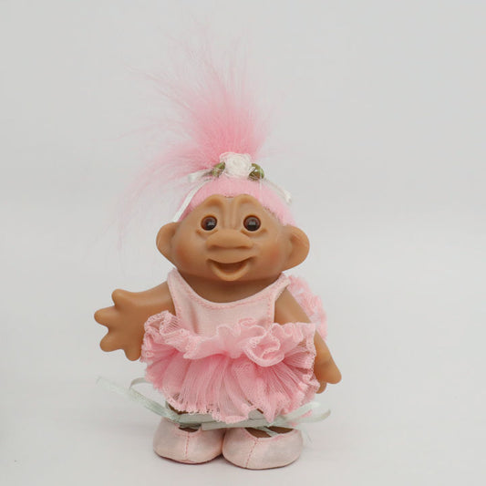 Jakks Pacific 2005 5" DAM Ballerina Troll, Original Good Luck Doll