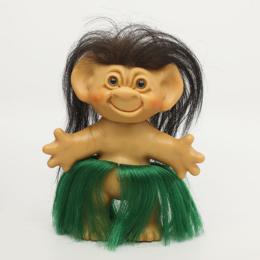 Uneeda Wishnik 1960s Rooted (Hula) Skirt 5.5" Troll Doll