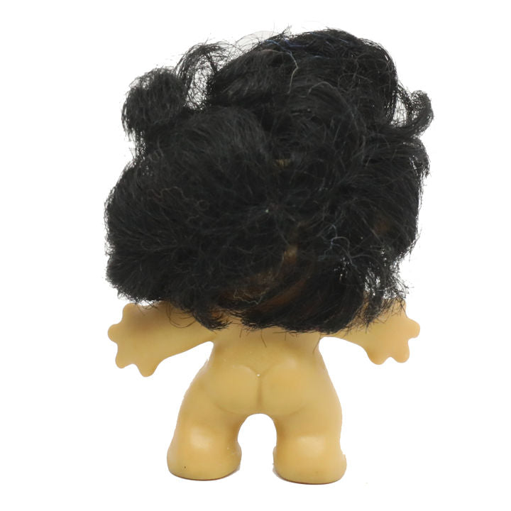 3" Tab-Back Rooted Curly Black Hair Troll