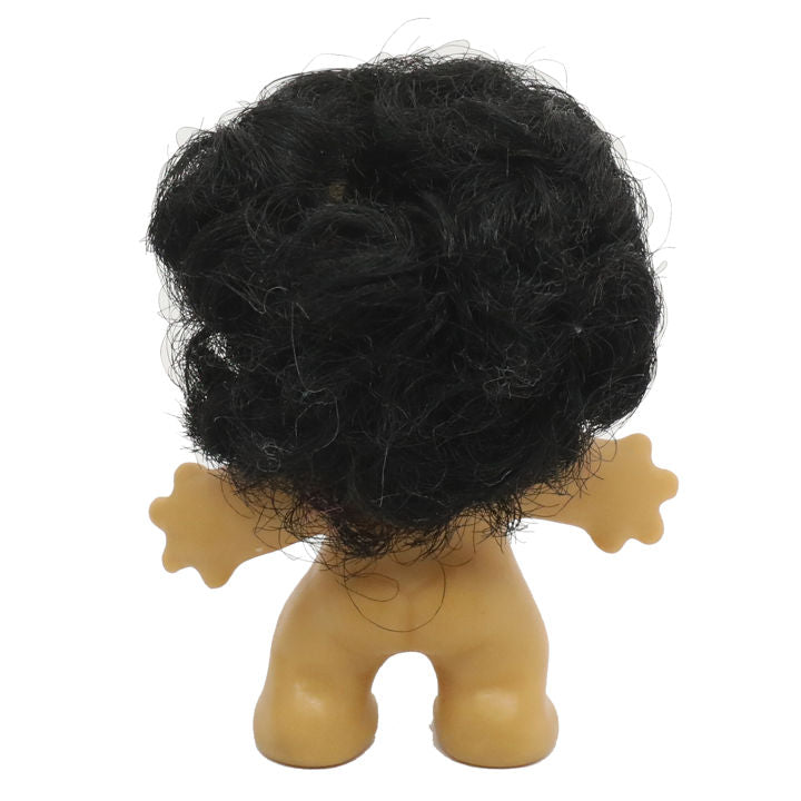 3" Tab-Back Rooted Curly Black Hair Troll