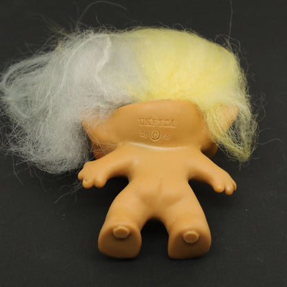 Uneeda 1965 3" Double-Nik Two-Headed Troll Doll - Yellow Light Blue