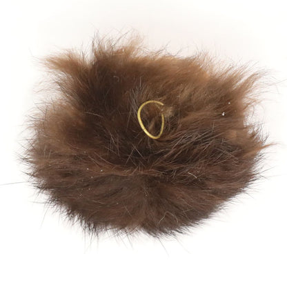 1960s Troll Head keychain with Rabbit Fur "Hair"
