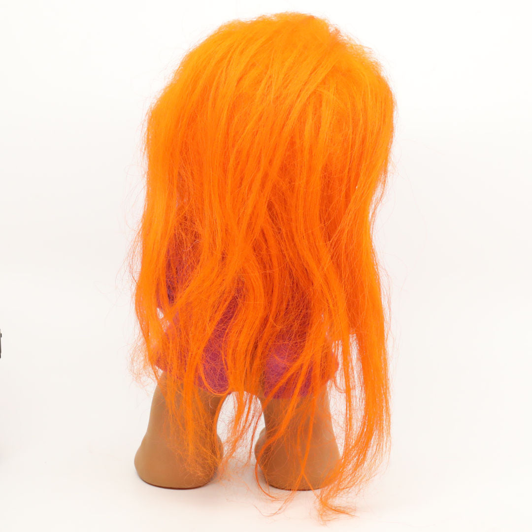 Thomas DAM Norfin Thumbsucker 1977 9" 604 Girl Troll Doll Orange Hair in Purple Dress