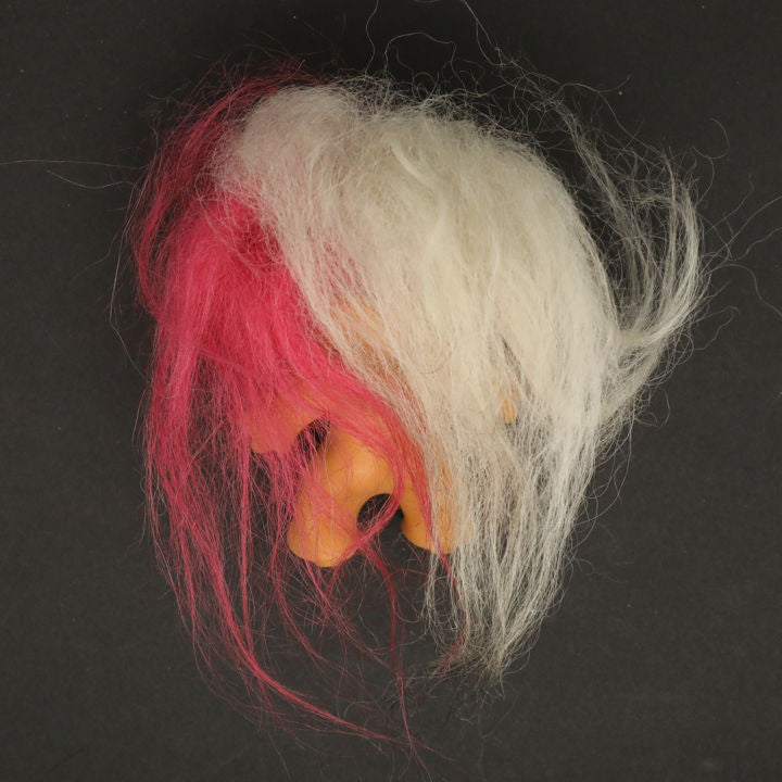 Uneeda 1965 3" Double-Nik Two-Headed Troll Doll - White Red