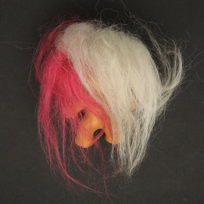 Uneeda 1965 3" Double-Nik Two-Headed Troll Doll - White Red